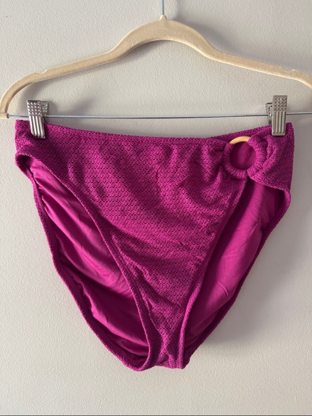 Old Navy Magenta Crochet High-Waist Summer Swimsuit Bikini Bottoms